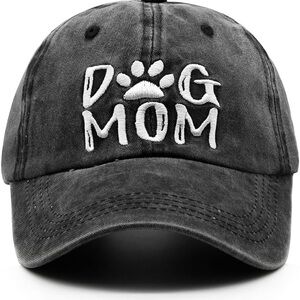 Waldeal Women's Embroidered Dog Mom Hat Adjustable grey Denim Baseball Cap